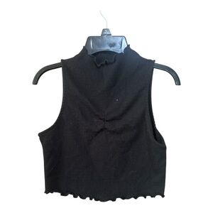 Black Sleeveless  Crop Top Tank